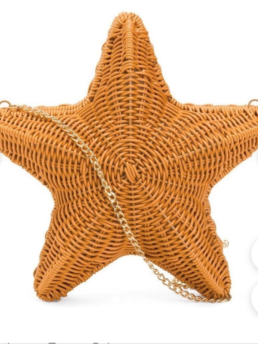 Tommy Bahama Starfish Woven Shoulder Bag in Tan with Gold Chain - Picture 1 of 3